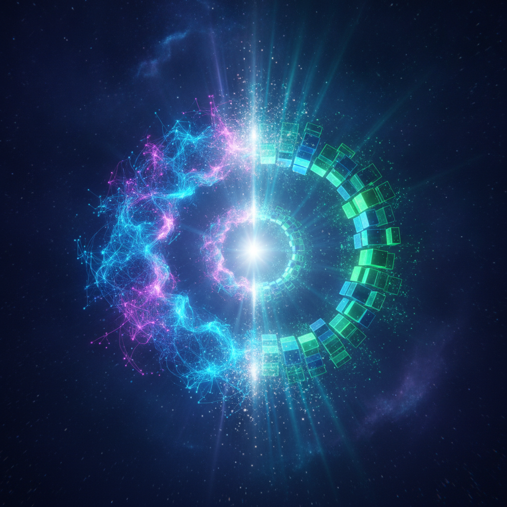 A captivating and innovative image depicting the seamless fusion of Artificial Intelligence (AI) and