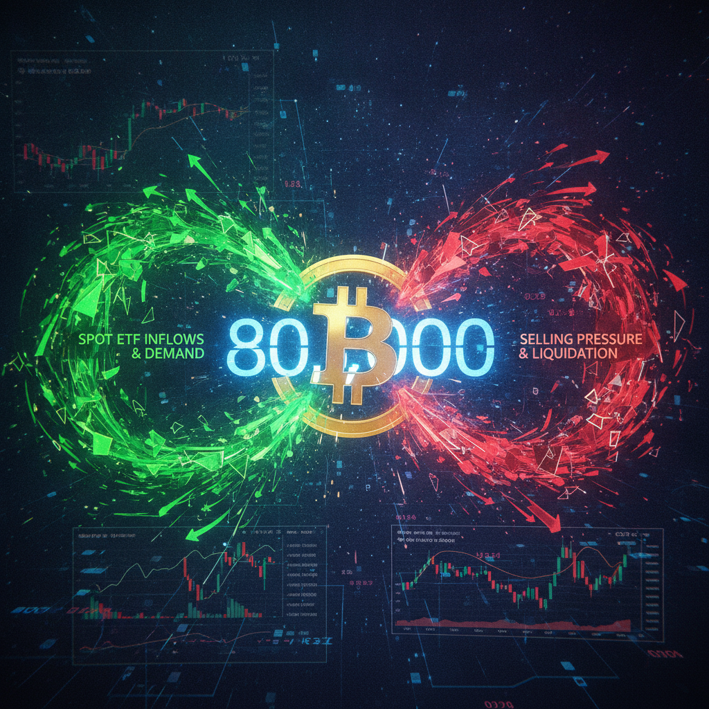 A dynamic digital art piece illustrating a fierce 'battle' around a prominent, glowing digital numbe