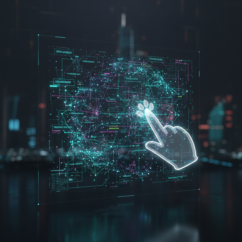 An intricate, holographic 3D data visualization representing in-depth financial analysis of cryptocu
