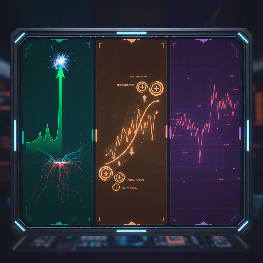 A dynamic, multi-panel digital interface illustrating diverse altcoin futures market behaviors. The 