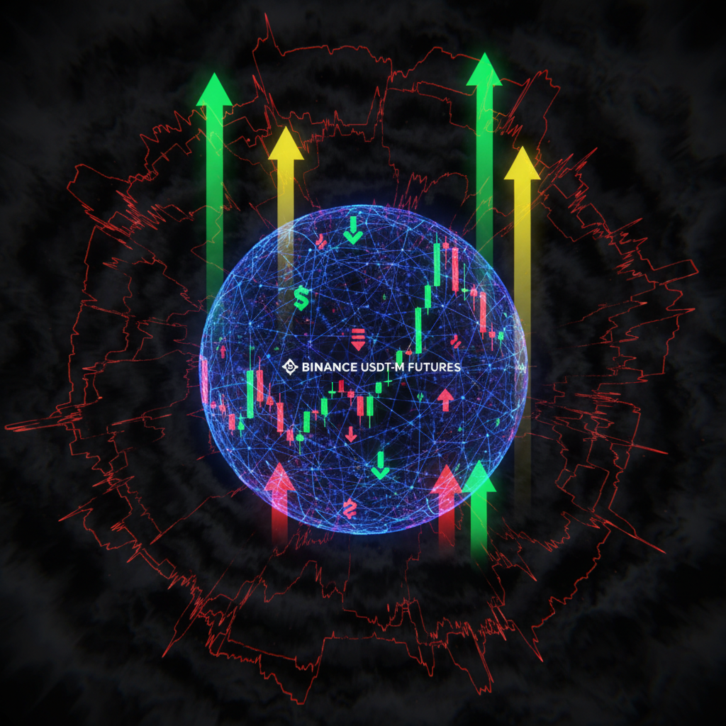 An abstract, dynamic visualization representing a deep dive into complex crypto futures market data.
