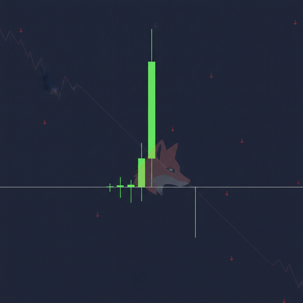 A stark visual contrast on a digital trading screen, highlighting a temporary market phenomenon. In 