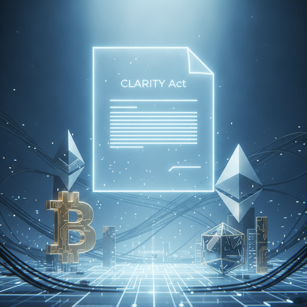 A symbolic image representing hope and clarity for the cryptocurrency market. A radiant, futuristic 