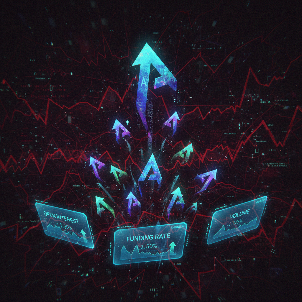 A dynamic digital illustration capturing the essence of altcoin surges amidst market fear. Abstract,