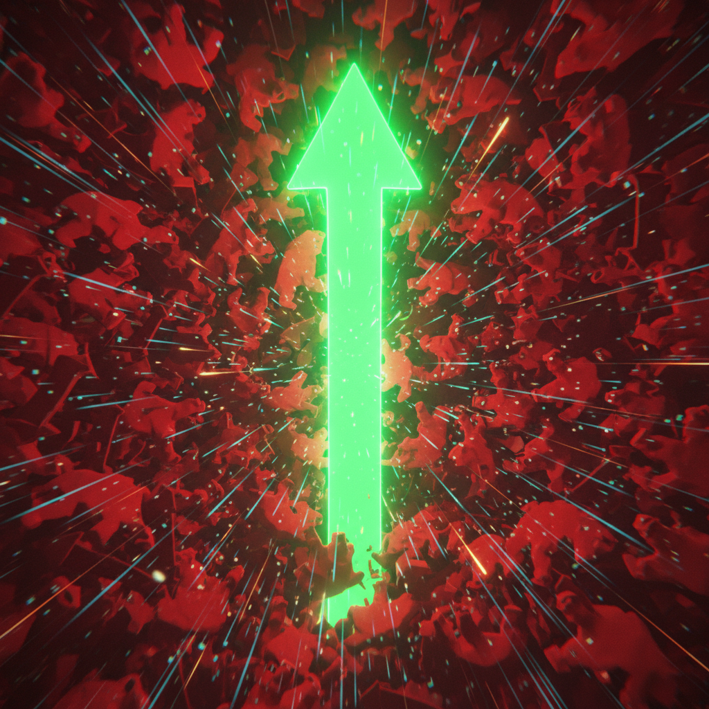 A dynamic and explosive depiction of a cryptocurrency short squeeze. A powerful, rapidly ascending g