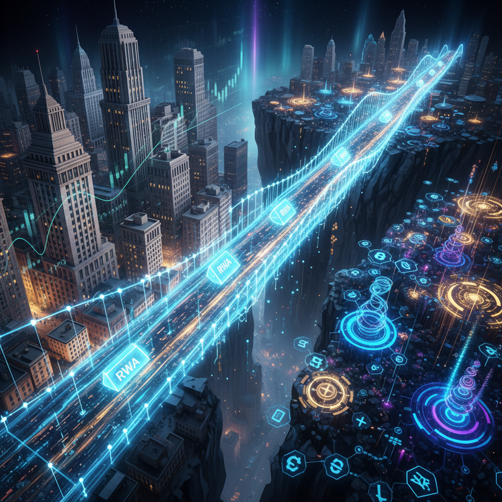 A stunning visual metaphor depicting a robust, illuminated digital bridge connecting two distinct la
