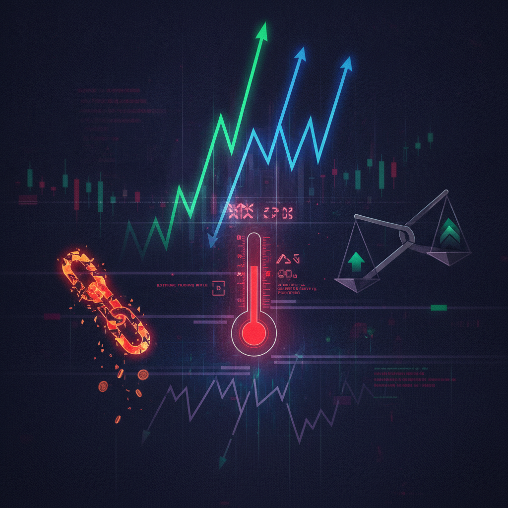 An abstract, dynamic digital illustration visualizing the volatile and high-risk conditions of top-g