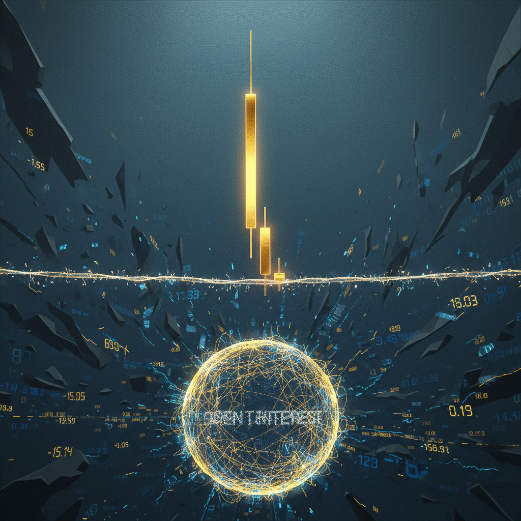 A surreal, conceptual illustration depicting extreme market volatility and high leverage. A single, 