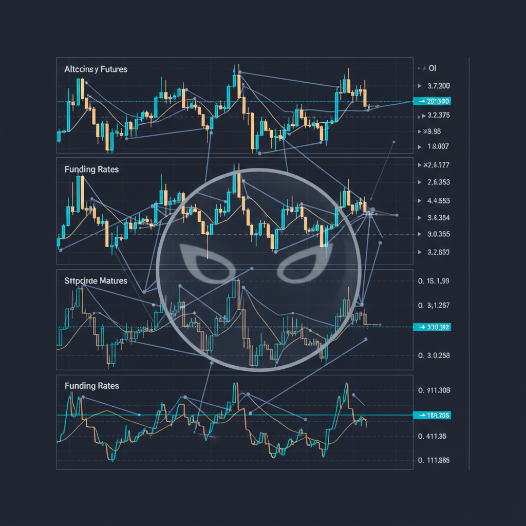 A close-up shot of a sophisticated digital interface displaying a dynamic array of cryptocurrency fu