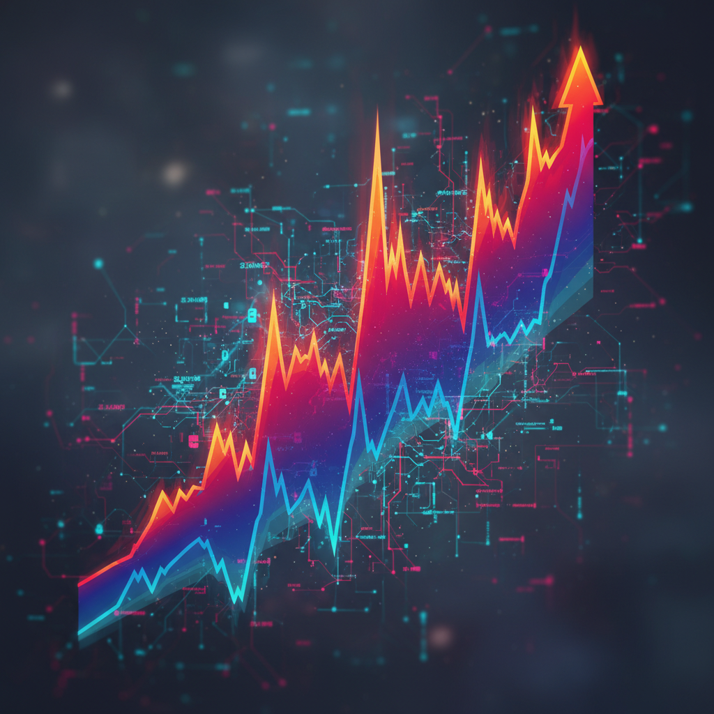 An abstract and dynamic visualization representing extreme volatility and the 'overheating' of altco