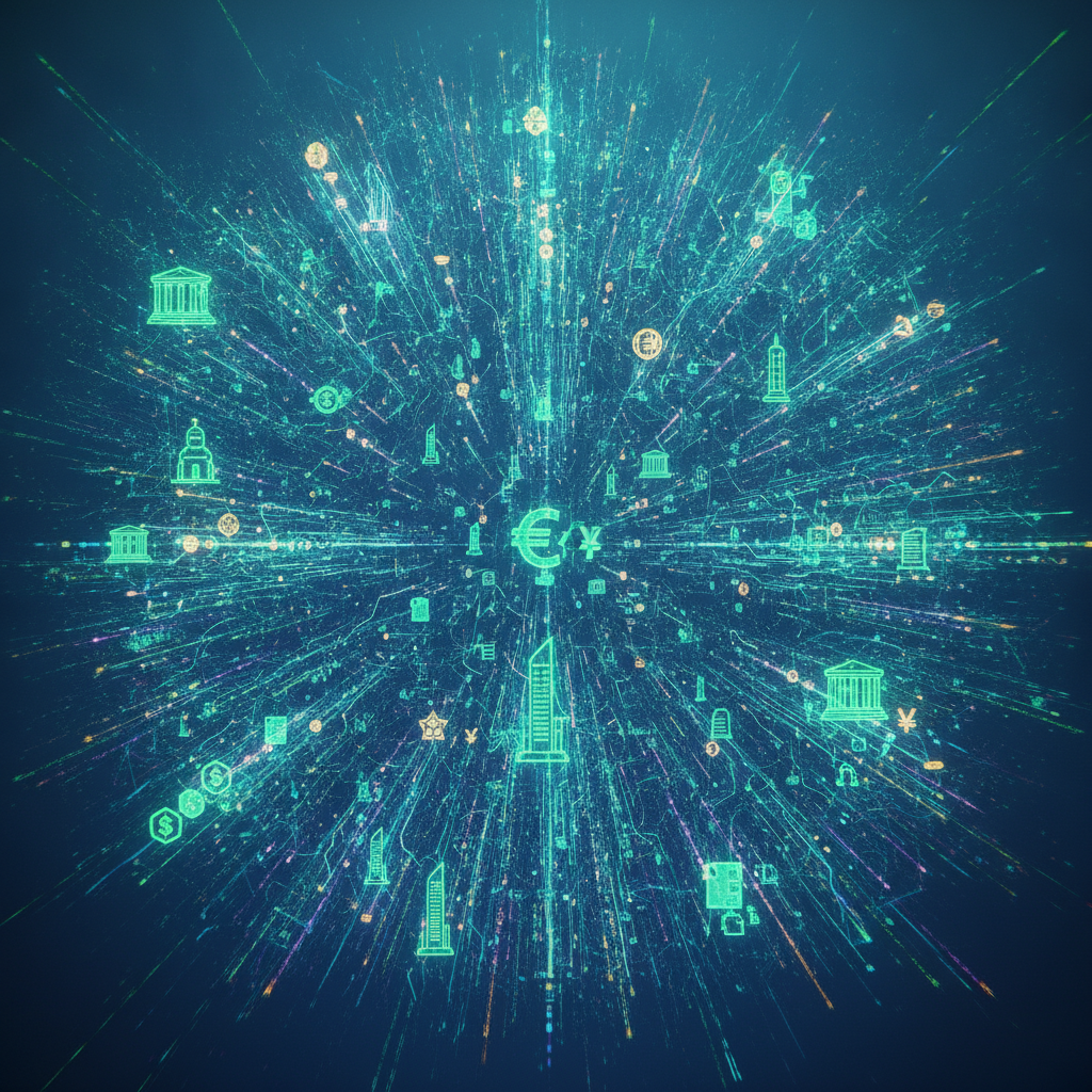 A vibrant and expansive digital ecosystem, representing the growth and evolution of blockchain techn