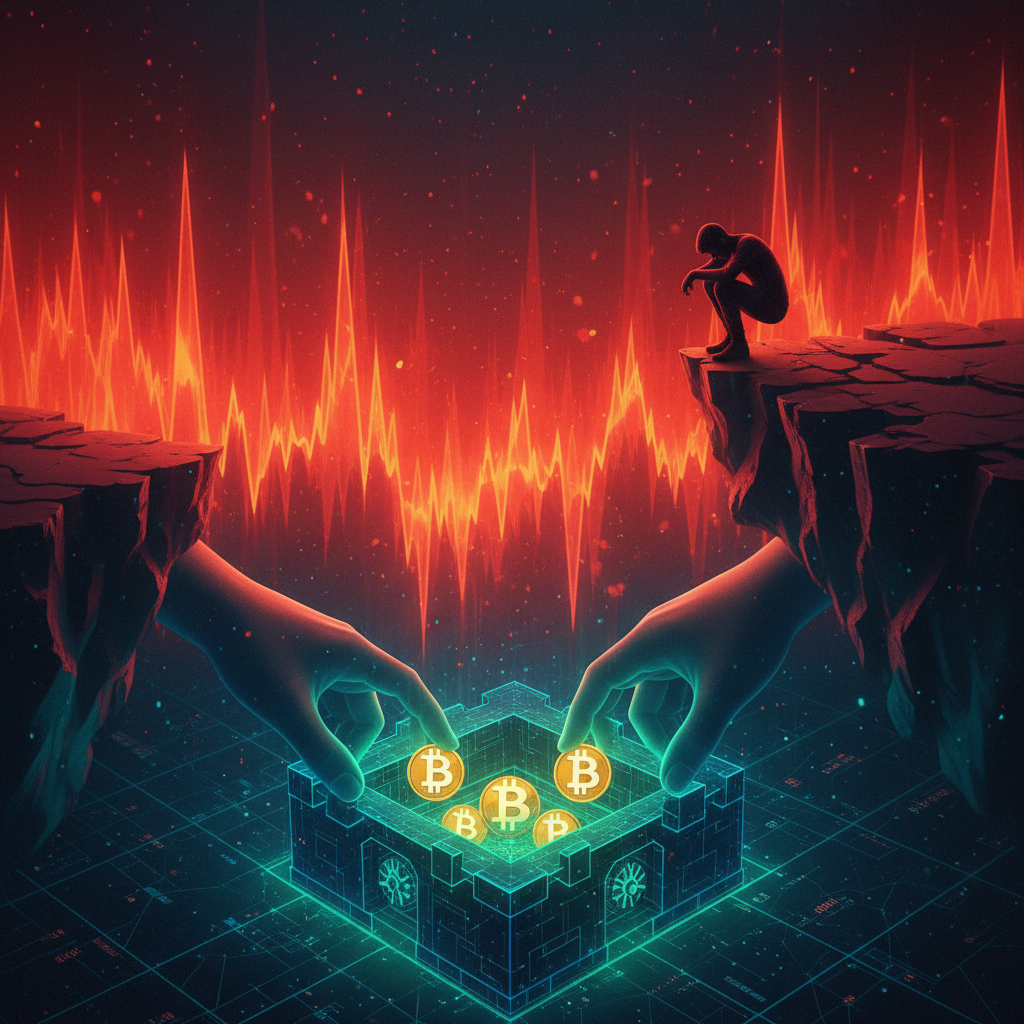 A visual metaphor for the Bitcoin market's current state: 'Institutional Accumulation amidst Retail 