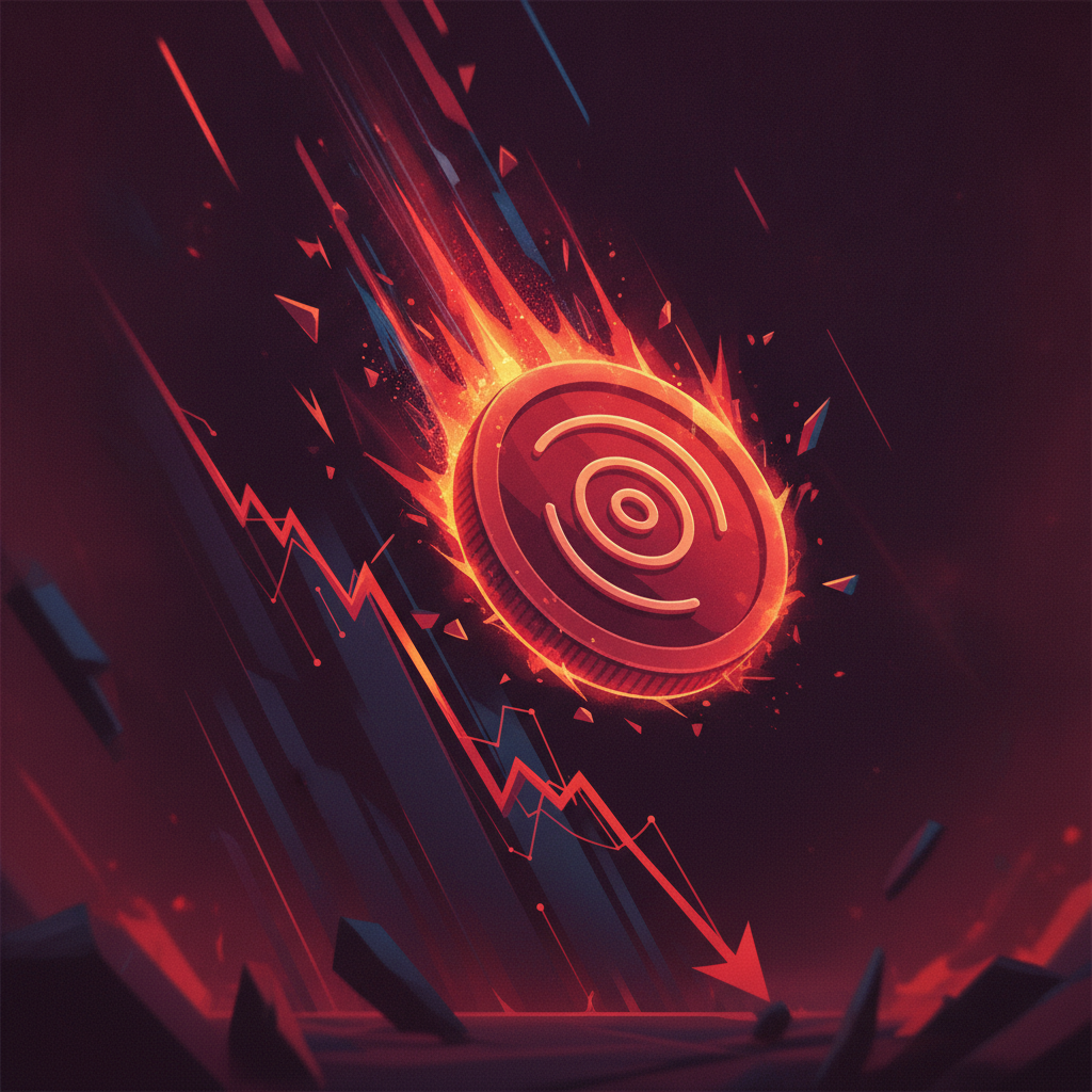A dramatic and visually striking digital illustration depicting extreme volatility and a rapid crash