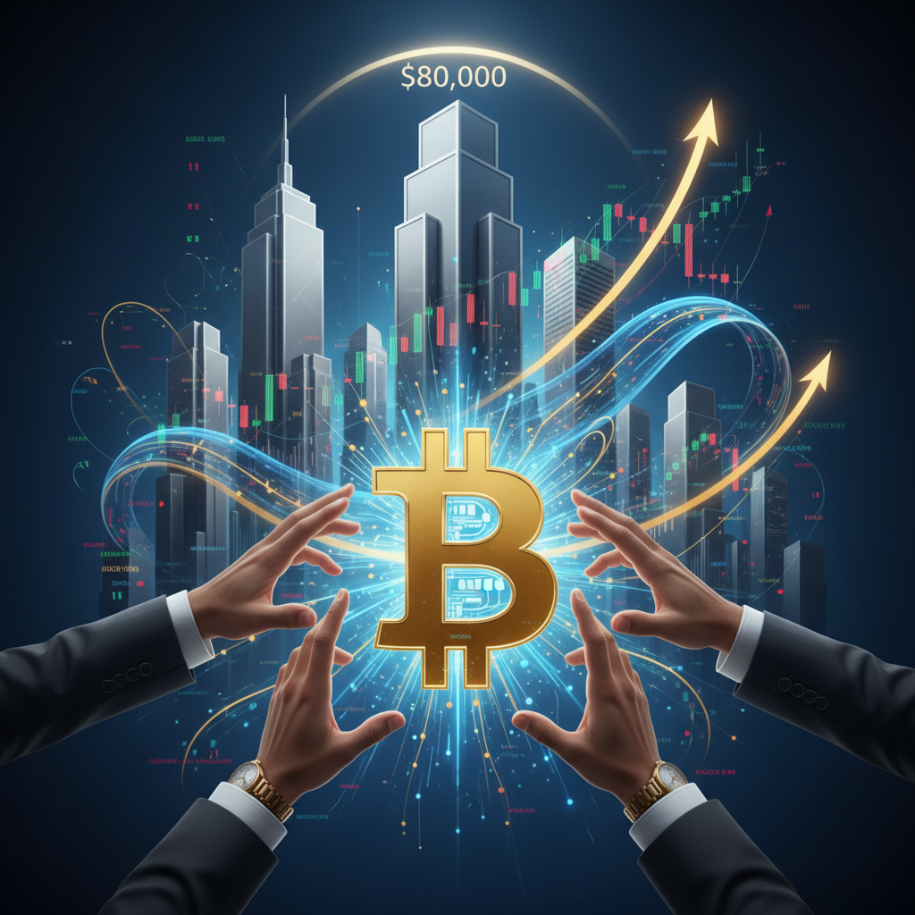 A powerful and sophisticated digital artwork illustrating the convergence of traditional finance and